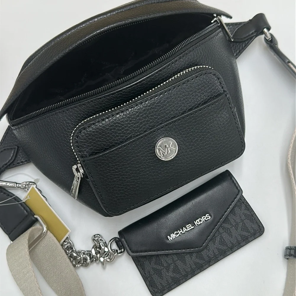 Michael Kors Maisie 2 In 1 Small Leather Waist pack Fanny pack Bag (Black) MK - Picture 11 of 16